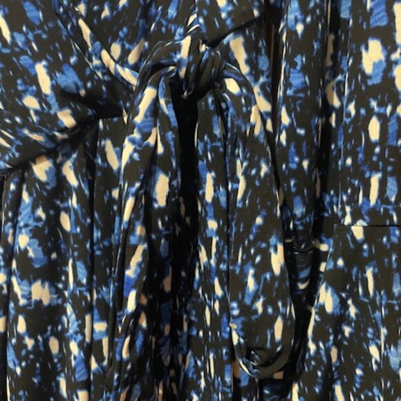 London Times NEW Black/Blue Womens Moc Wrap Side Tie Sheath Dress 18W - Picture 5 of 5